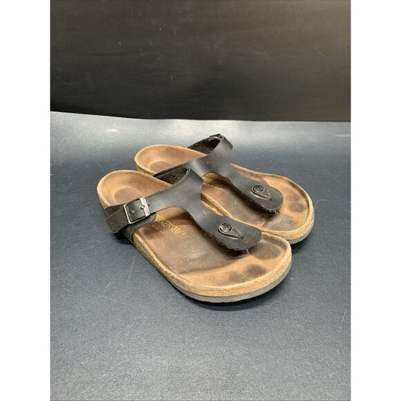 Birkenstock Gizeh Women's Sz US 7 EU 38 Black Thong Leather Sandals shoes - Picture 10 of 10